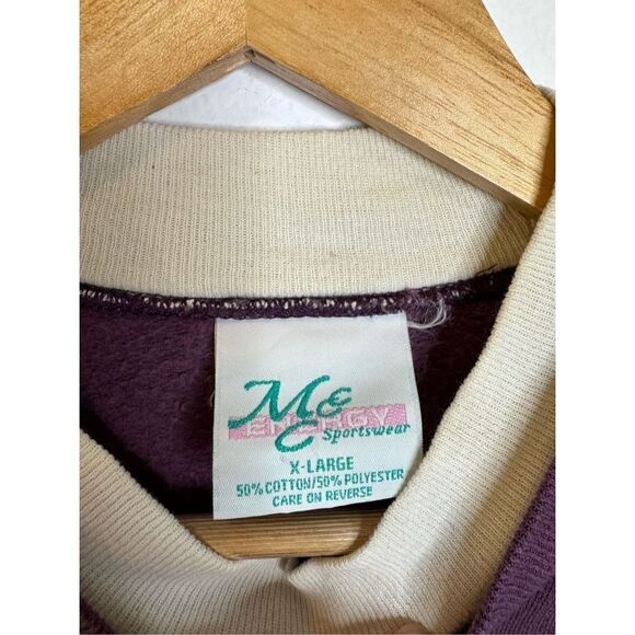 Vintage grandmacore purple embroidered sweater sz XL - Picture 4 of 5